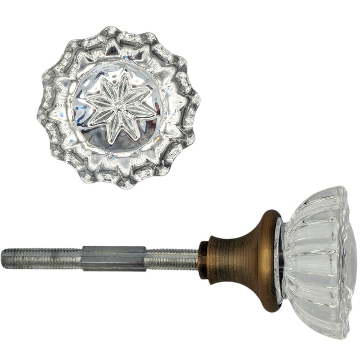 COPPER MOUNTAIN HARDWARE Fluted Crystal Spare Knob Set (Antique Brass)