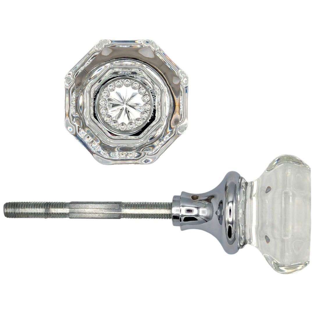 COPPER MOUNTAIN HARDWARE Octagon Crystal Spare Door Knob Set (Polished Chrome)