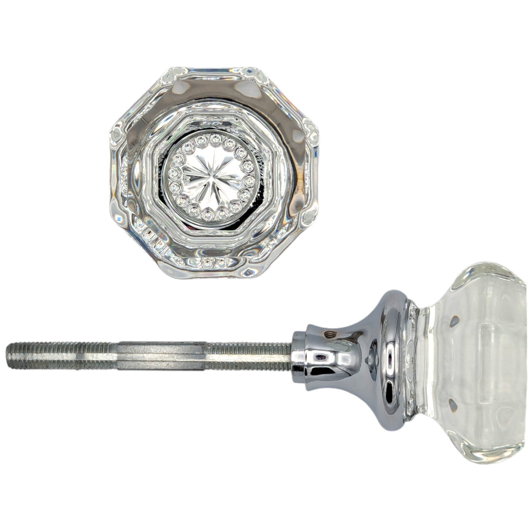 Octagon Crystal Spare Door Knob Set (Several Finishes Available) COPPER MOUNTAIN HARDWARE