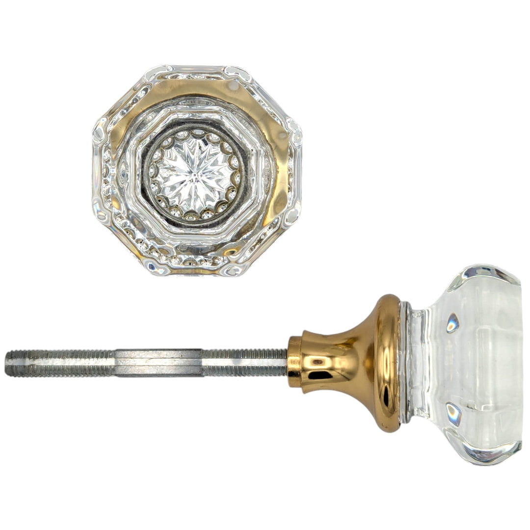 Octagon Crystal Spare Door Knob Set (Several Finishes Available) COPPER MOUNTAIN HARDWARE