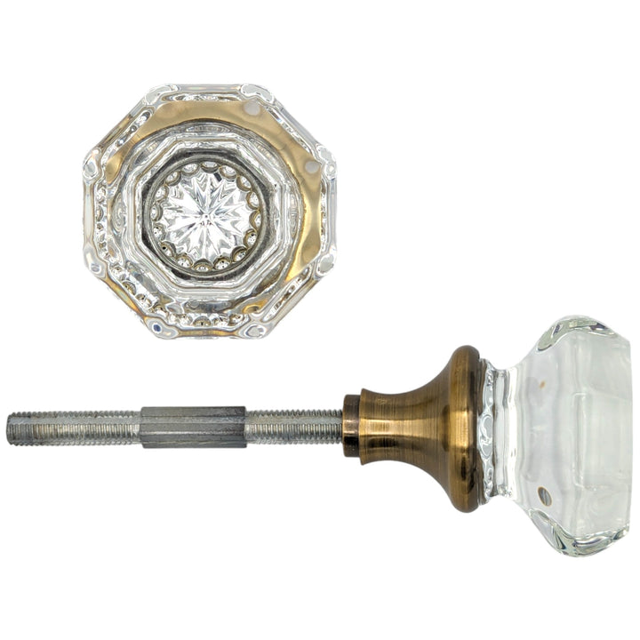 Octagon Crystal Spare Door Knob Set (Several Finishes Available) COPPER MOUNTAIN HARDWARE