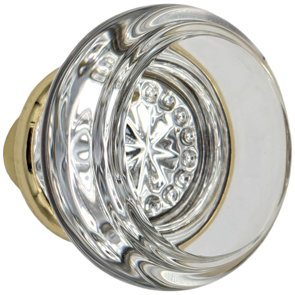 COPPER MOUNTAIN HARDWARE Round Crystal Spare Door Knob Set (Polished Brass)