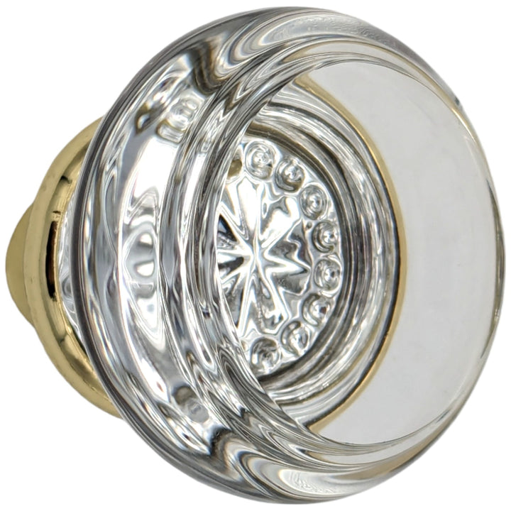 COPPER MOUNTAIN HARDWARE Round Crystal Spare Door Knob Set (Polished Brass)