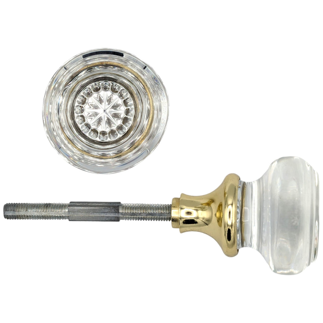 COPPER MOUNTAIN HARDWARE Round Crystal Spare Door Knob Set (Polished Brass)