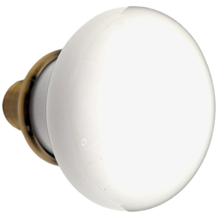 COPPER MOUNTAIN HARDWARE White Porcelain Spare Door Knob Set (Antique Brass)