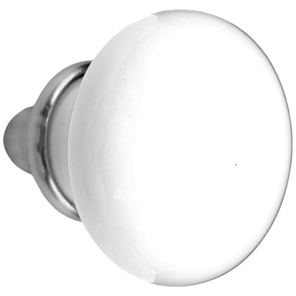 White Porcelain Spare Door Knob Set (Polished Chrome) COPPER MOUNTAIN HARDWARE