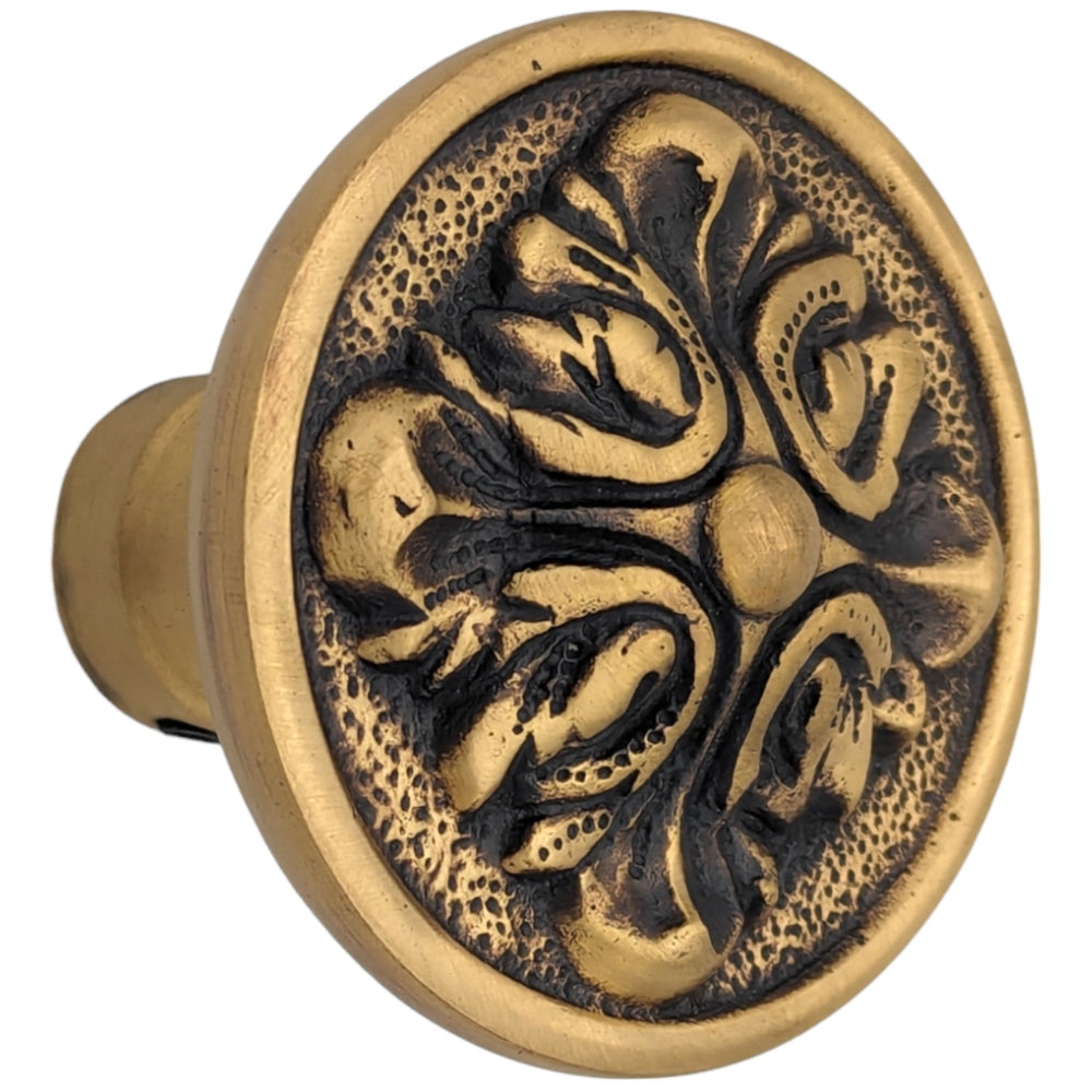 Romanesque Solid Brass Spare Door Knob Set (Several Finishes Available) COPPER MOUNTAIN HARDWARE