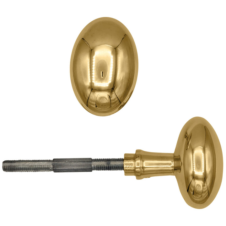 Solid Brass Egg Door Knobs Spare Set with Spindle (Several Finishes Available) COPPER MOUNTAIN HARDWARE