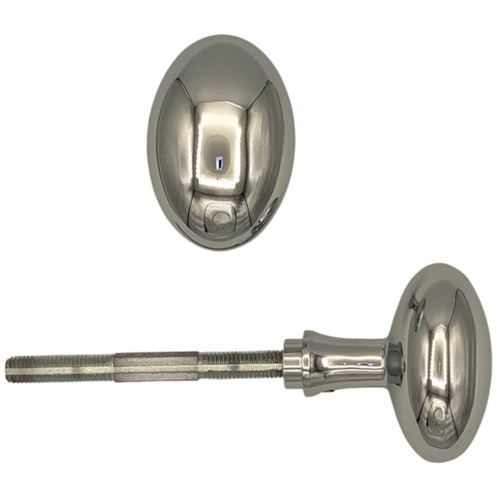 Solid Brass Egg Door Knobs Spare Set with Spindle (Several Finishes Available) COPPER MOUNTAIN HARDWARE