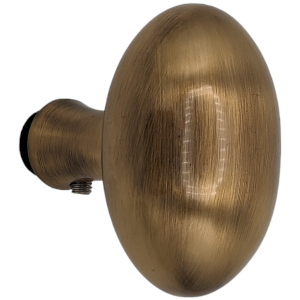 Solid Brass Egg Door Knobs Spare Set with Spindle (Several Finishes Available) COPPER MOUNTAIN HARDWARE