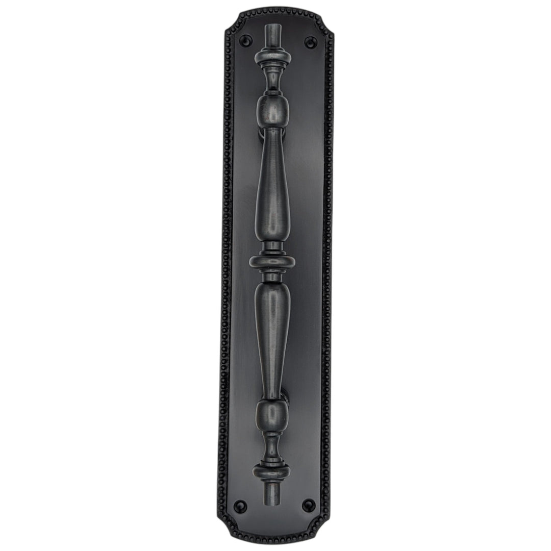 11 1/2 Inch Solid Brass Beaded Door Pull (Several Finishes Available) COPPER MOUNTAIN HARDWARE