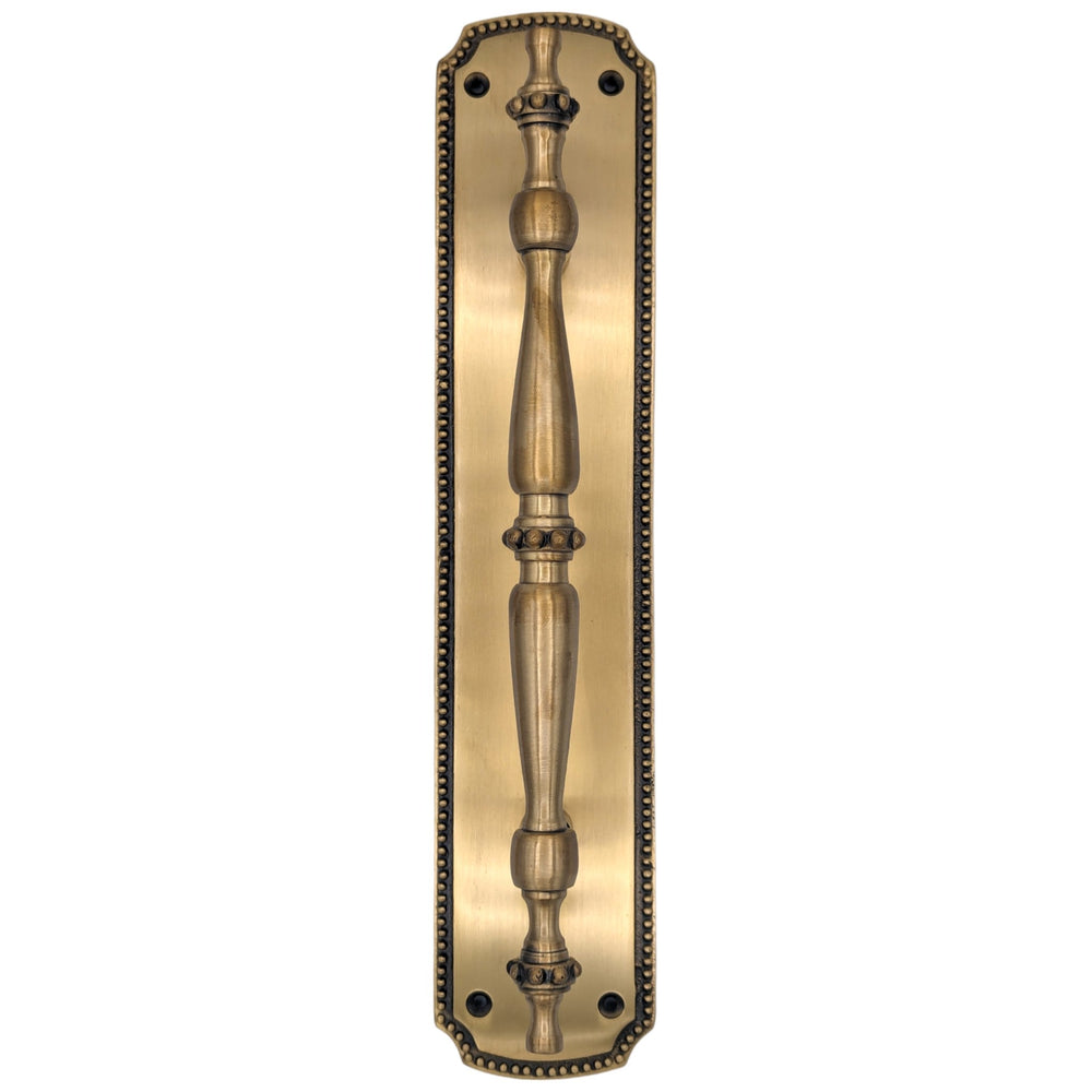 11 1/2 Inch Solid Brass Beaded Door Pull (Several Finishes Available) COPPER MOUNTAIN HARDWARE