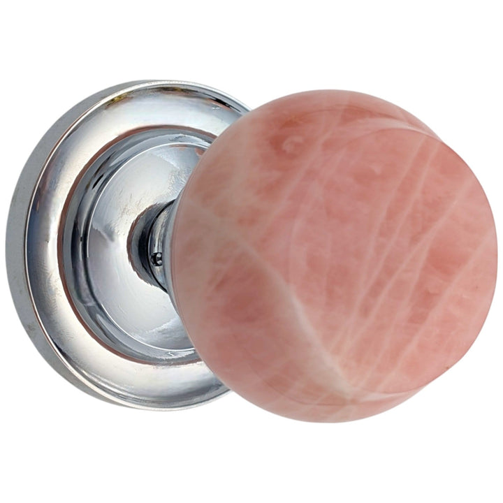 Magnifique® Classic Door Set with Rose Quartz Knobs (Several Finishes Available)