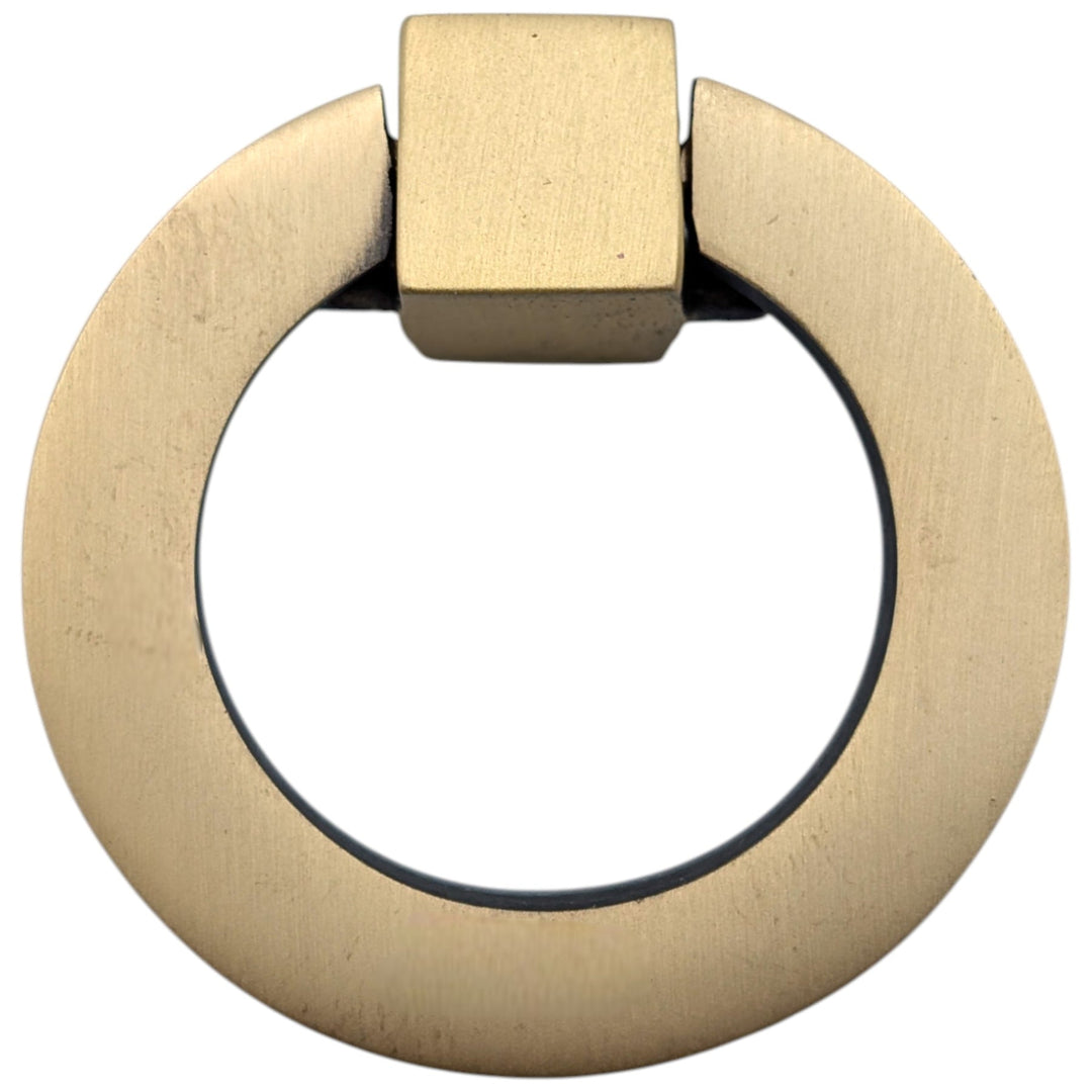 2 Inch Mission Style Solid Brass Drawer Ring Pull Hand Wrought (Antique Brass)