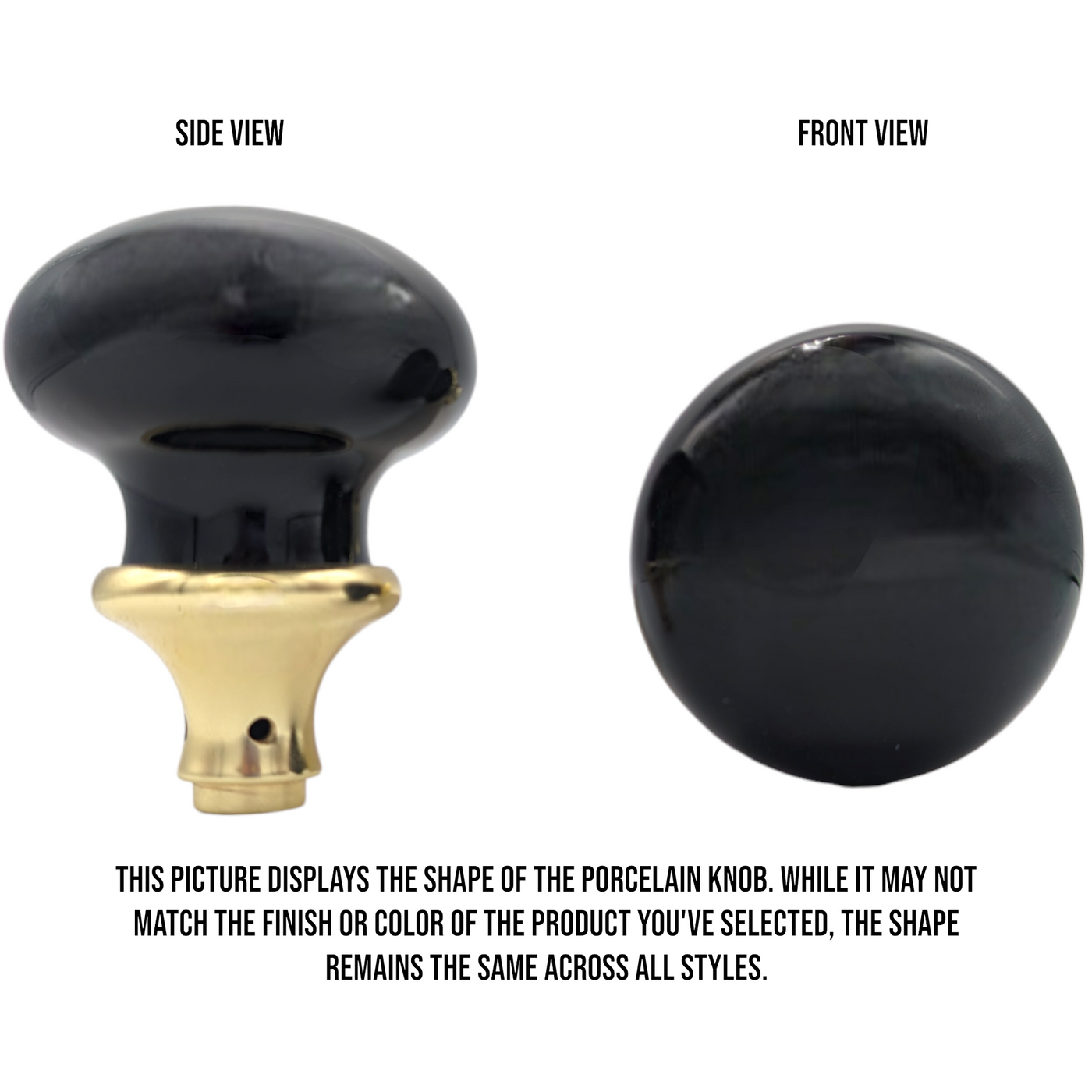 Black Porcelain Victorian Russell & Erwin Door Knob Set (Several Finishes Available)