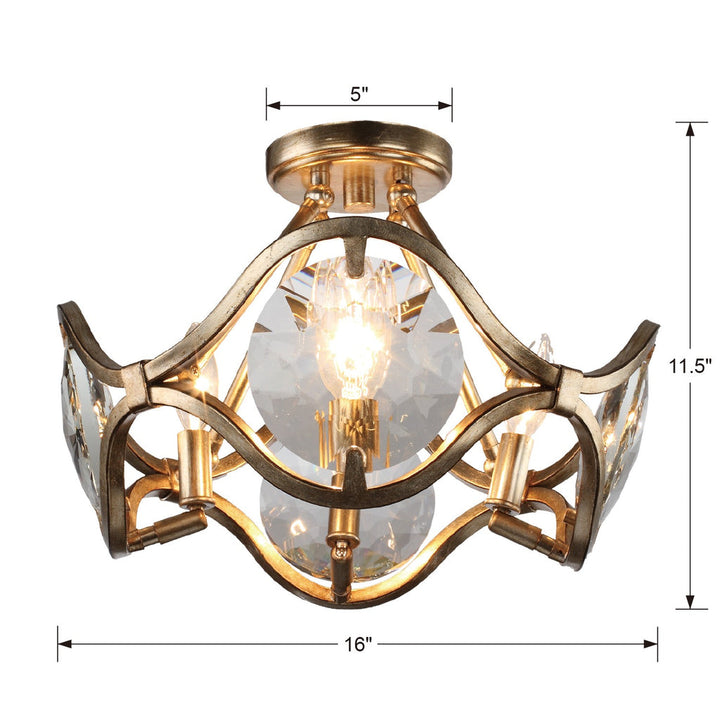 Crystorama Crystorama Quincy 4 Light Distressed Twilight Semi Flush Mount