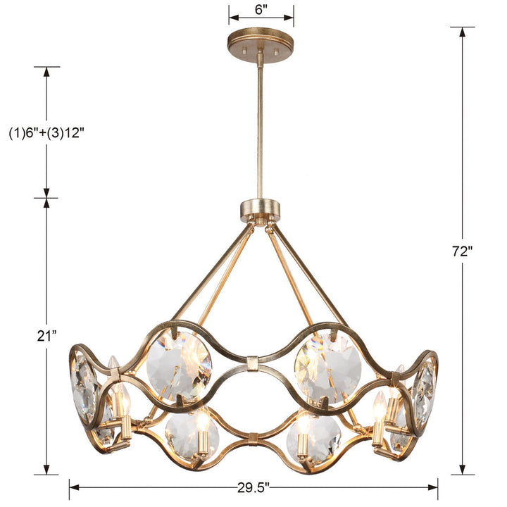 Quincy 8 Light Distressed Twilight Chandelier Crystorama