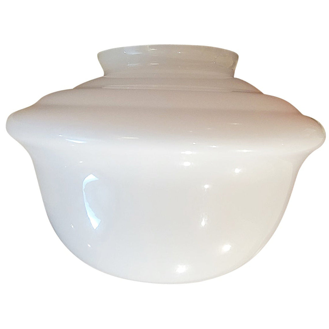 12 Inch Traditional Schoolhouse Milk Glass Light Shade (6 Inch Fitter) COPPER MOUNTAIN HARDWARE