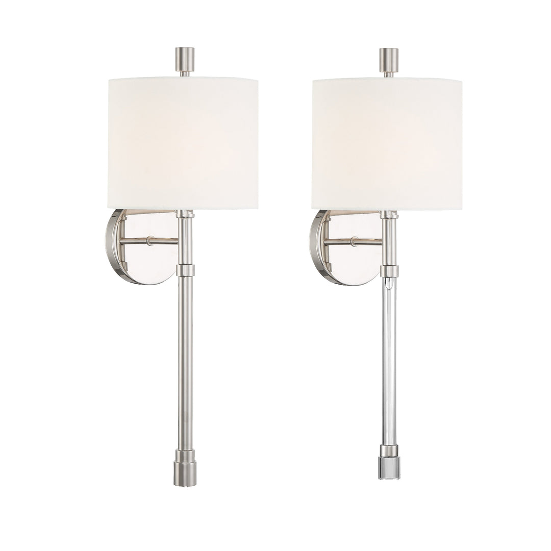 Rachel 1 Light Polished Nickel Sconce Crystorama