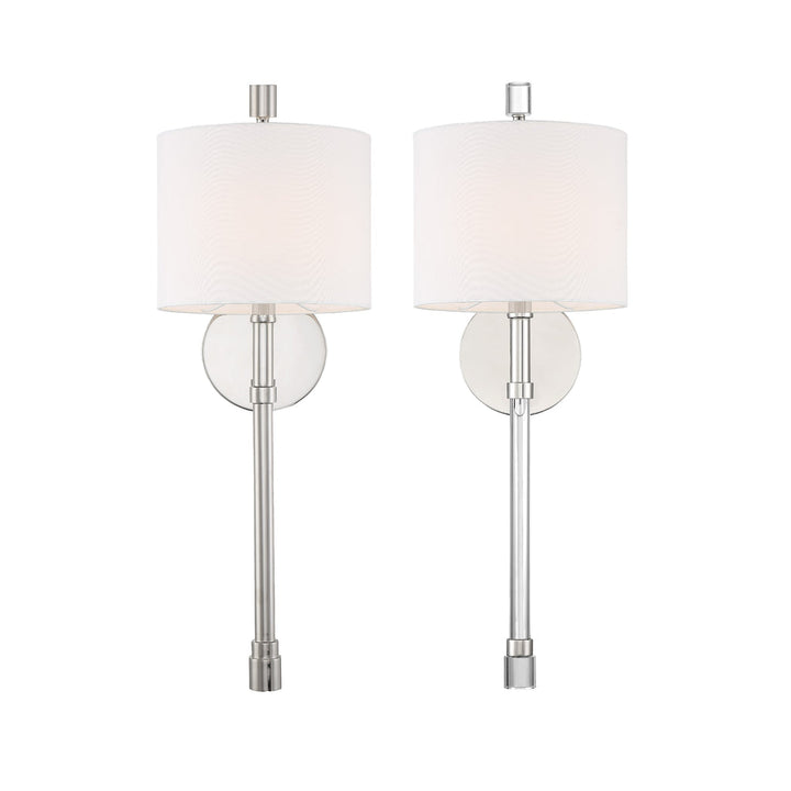 Rachel 1 Light Polished Nickel Sconce Crystorama