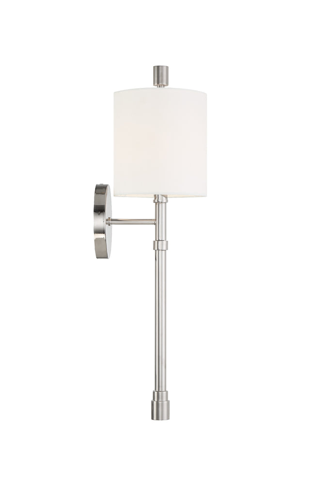 Rachel 1 Light Polished Nickel Sconce Crystorama