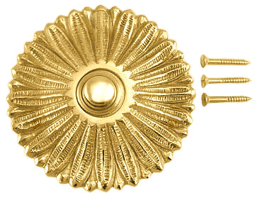 Solid Brass Antique Flower Doorbell Push