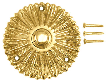 Solid Brass Antique Flower Doorbell Push