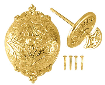 Brass Eastlake Mechanical Twist Door Bell 5 3/8 Inch Eastlake Doorbell (Polished Brass Finish)