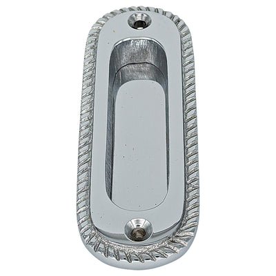 Oval Georgian Roped Solid Brass Pocket Door Pull (Polished Chrome Finish)
