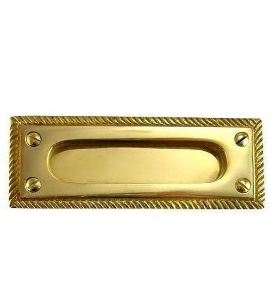 Rectangular Georgian Roped Solid Brass Window Sash Pull (Several Finishes Available) COPPER MOUNTAIN HARDWARE