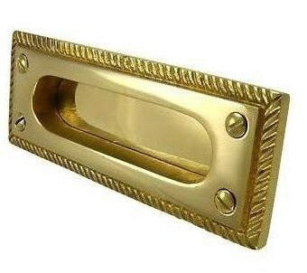 Rectangular Georgian Roped Solid Brass Window Sash Pull (Several Finishes Available) COPPER MOUNTAIN HARDWARE