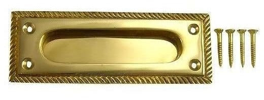 Rectangular Georgian Roped Solid Brass Window Sash Pull (Several Finishes Available) COPPER MOUNTAIN HARDWARE