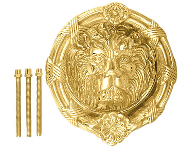 Ribbon & Reed 6 Inch Brass Lion Door Knocker (Several Finishes Available)