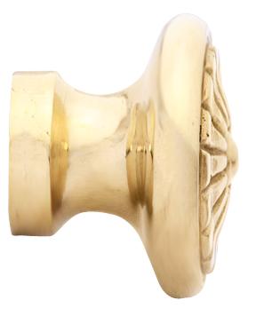 COPPER MOUNTAIN HARDWARE Polished Brass Round Vintage Fan Cabinet and Furniture Knob