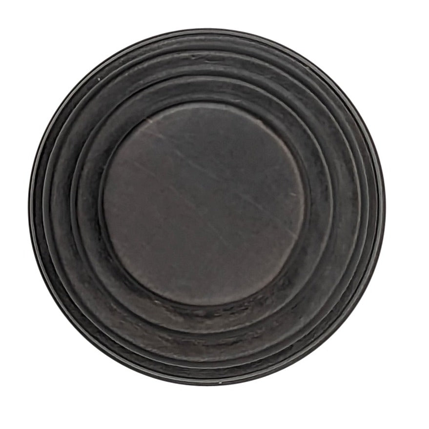 1 3/8 Inch Solid Brass Concentric Art Deco Round Cabinet and Furniture Knob COPPER MOUNTAIN HARDWARE