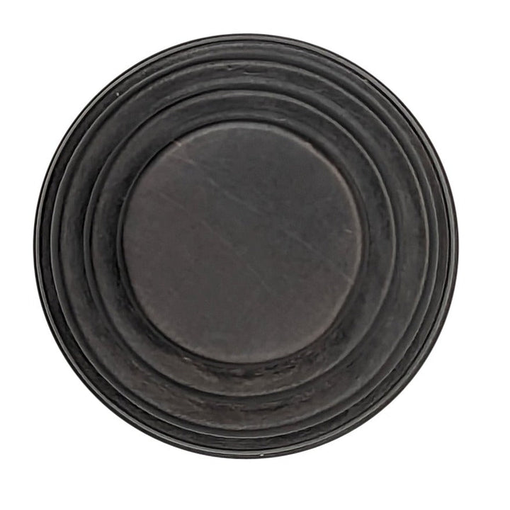 1 3/8 Inch Solid Brass Concentric Art Deco Round Cabinet and Furniture Knob COPPER MOUNTAIN HARDWARE