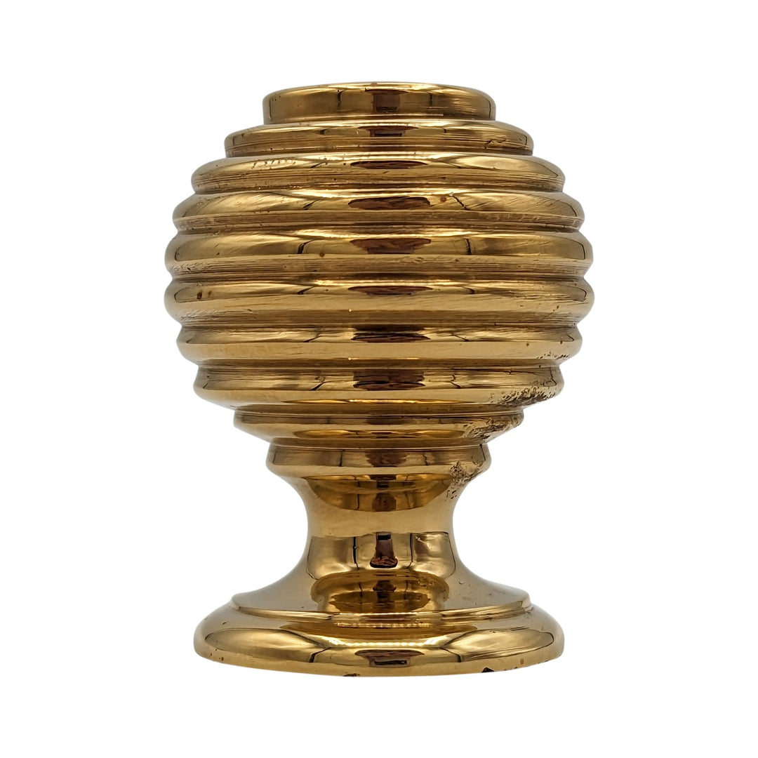 1 3/8 Inch Solid Brass Concentric Art Deco Round Cabinet and Furniture Knob COPPER MOUNTAIN HARDWARE