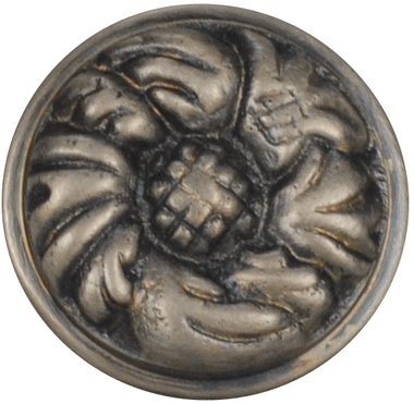 COPPER MOUNTAIN HARDWARE Brass Rococo Patterned Round Cabinet & Furniture Knob