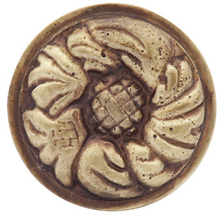COPPER MOUNTAIN HARDWARE Brass Rococo Patterned Round Cabinet & Furniture Knob