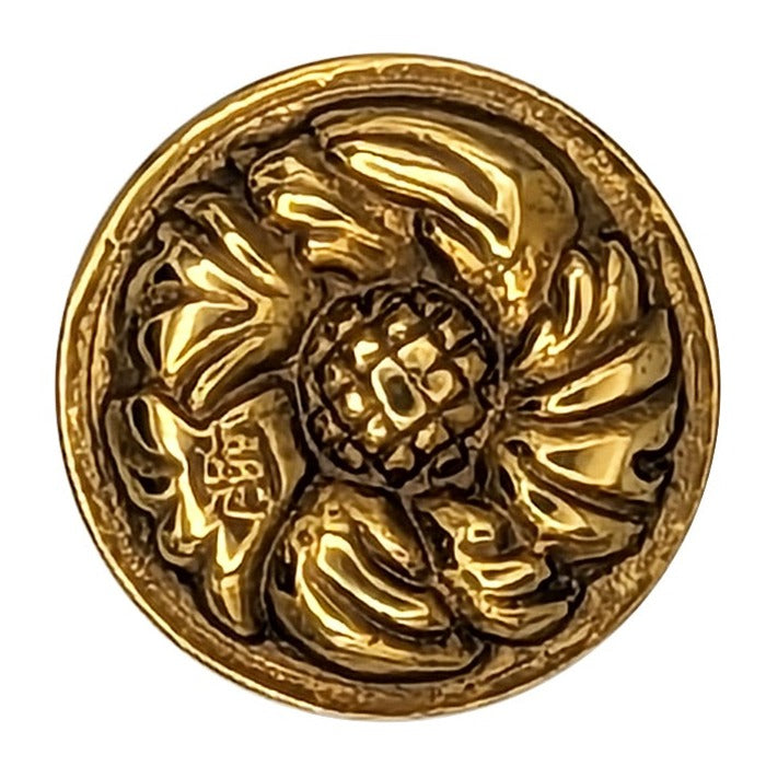 COPPER MOUNTAIN HARDWARE Brass Rococo Patterned Round Cabinet & Furniture Knob