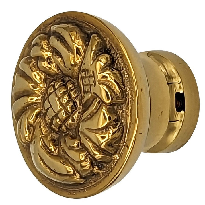 COPPER MOUNTAIN HARDWARE Brass Rococo Patterned Round Cabinet & Furniture Knob