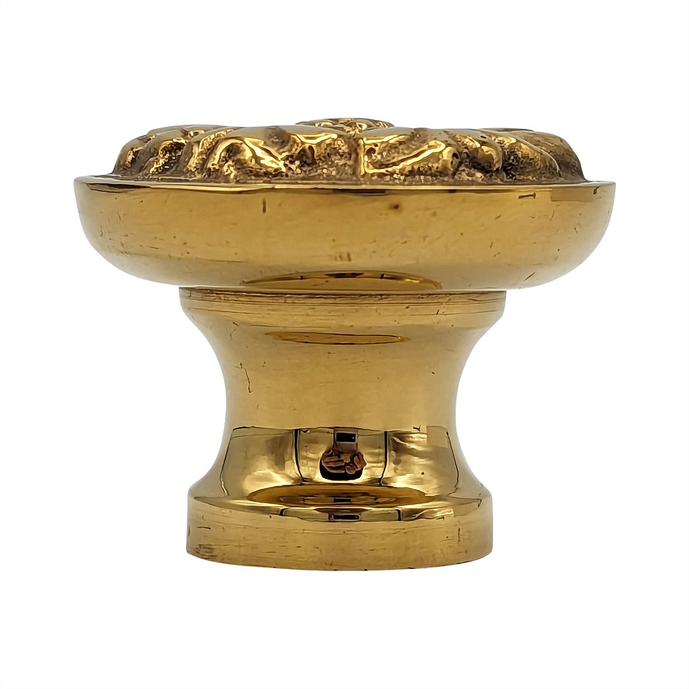 COPPER MOUNTAIN HARDWARE Brass Rococo Patterned Round Cabinet & Furniture Knob