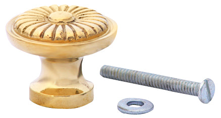 1 1/4 Inch Solid Brass Vintage Art Deco Fan Cabinet and Furniture Knob COPPER MOUNTAIN HARDWARE