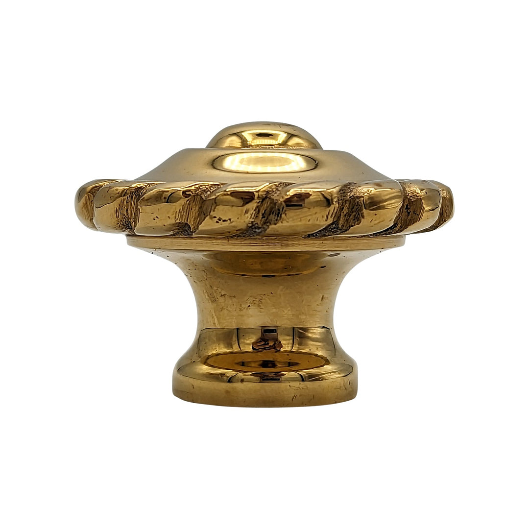 COPPER MOUNTAIN HARDWARE Solid Brass Georgian Rope Edged Cabinet & Furniture Knob