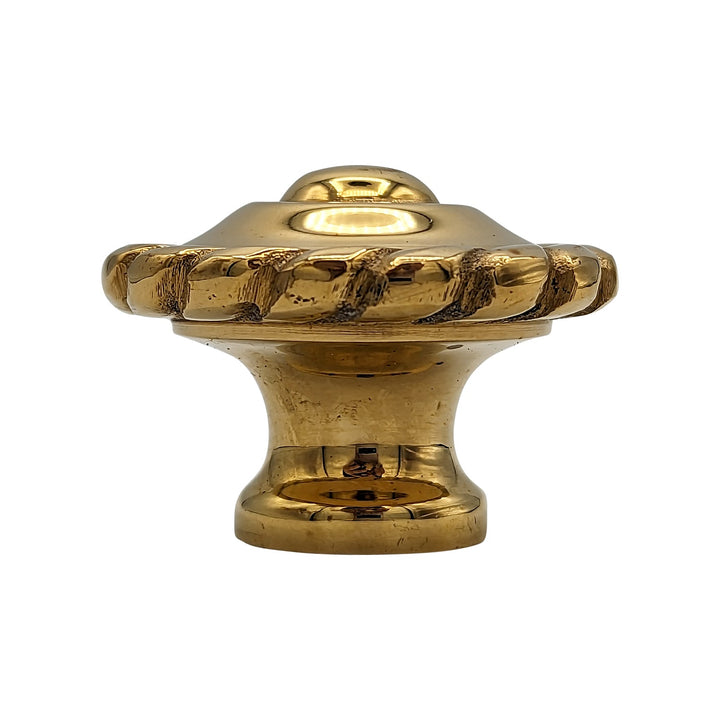 COPPER MOUNTAIN HARDWARE Solid Brass Georgian Rope Edged Cabinet & Furniture Knob