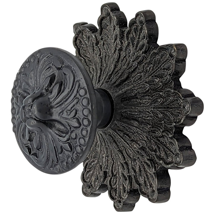 3 3/8 Inch Rococo Cabinet & Furniture Knob with Backplate (Several Finishes Available) COPPER MOUNTAIN HARDWARE
