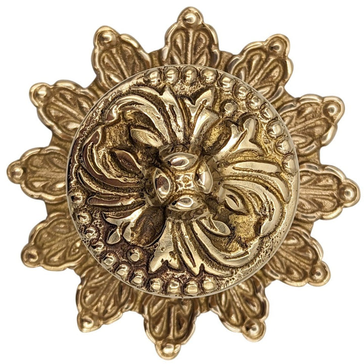 3 3/8 Inch Rococo Cabinet & Furniture Knob with Backplate (Several Finishes Available) COPPER MOUNTAIN HARDWARE