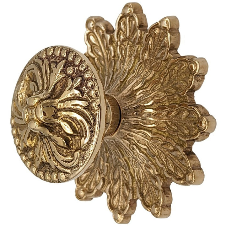 3 3/8 Inch Rococo Cabinet & Furniture Knob with Backplate (Several Finishes Available) COPPER MOUNTAIN HARDWARE