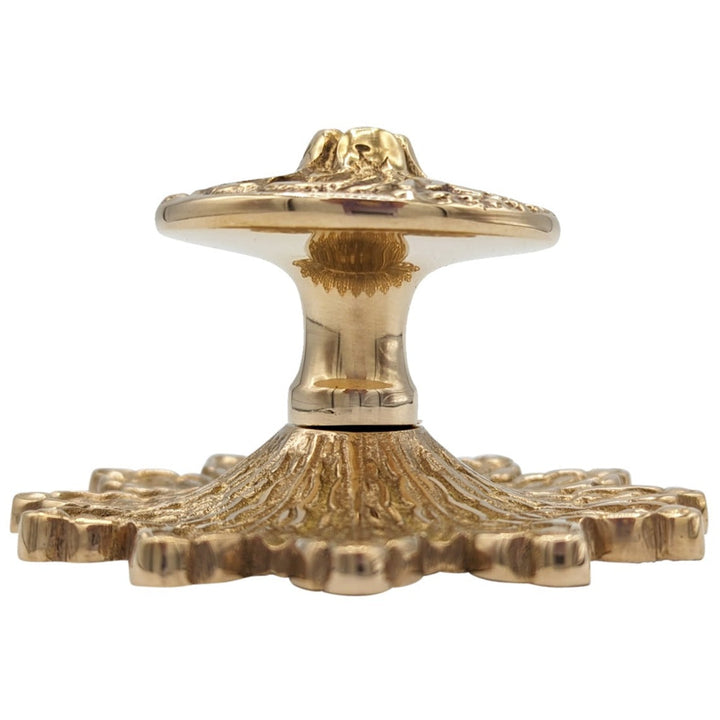 3 3/8 Inch Rococo Cabinet & Furniture Knob with Backplate (Several Finishes Available) COPPER MOUNTAIN HARDWARE