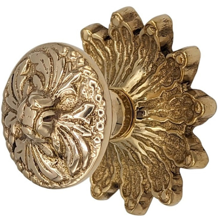 COPPER MOUNTAIN HARDWARE Solid Brass Rococo Victorian Cabinet & Furniture Knob with Back Plate